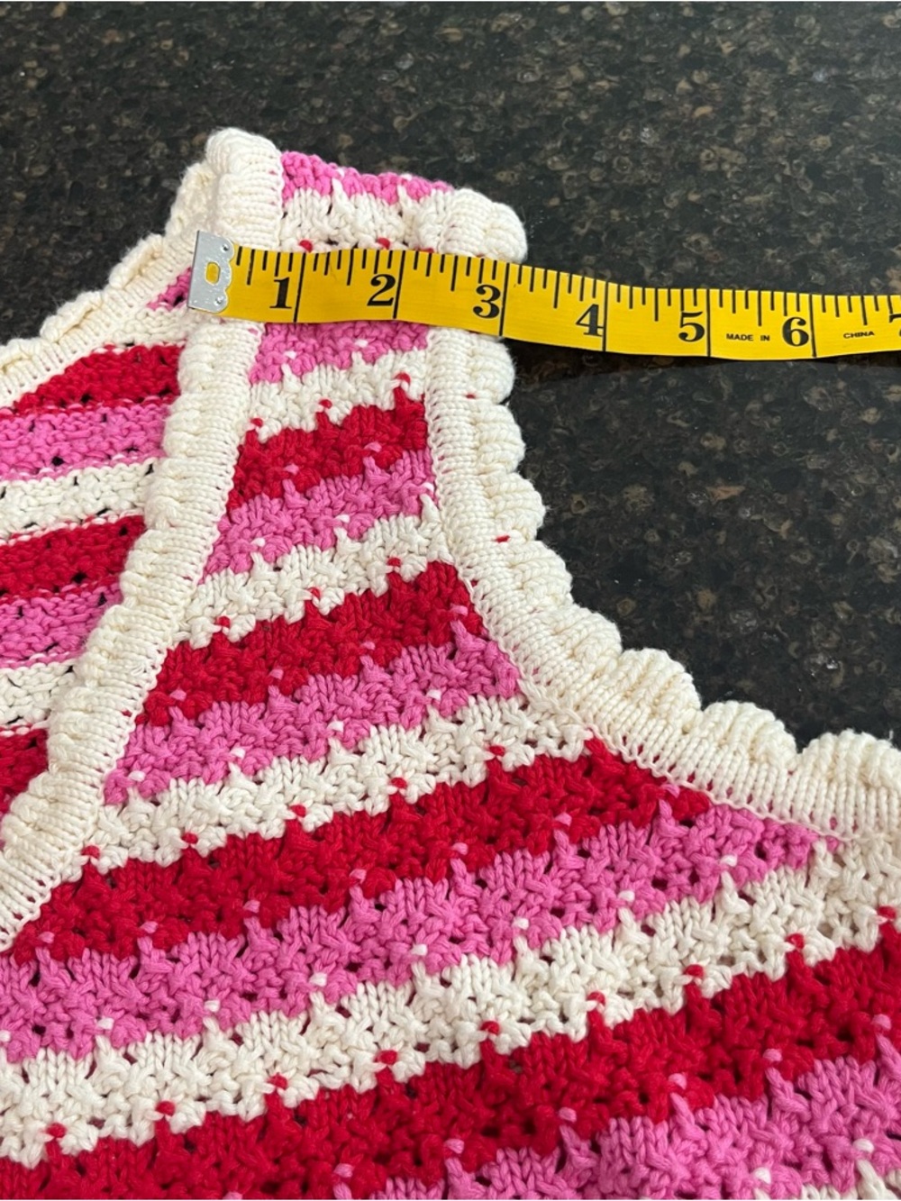 Kitri Red Pink White Sleeveless Striped Crochet Womens Sheath Midi Sweater Dress - Picture 5 of 14
